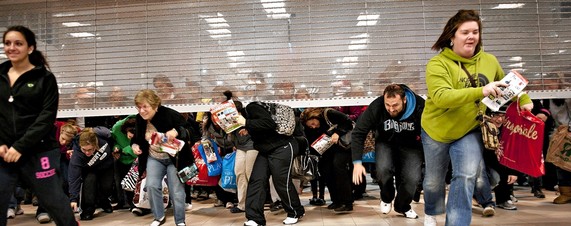 Black friday rush in stores